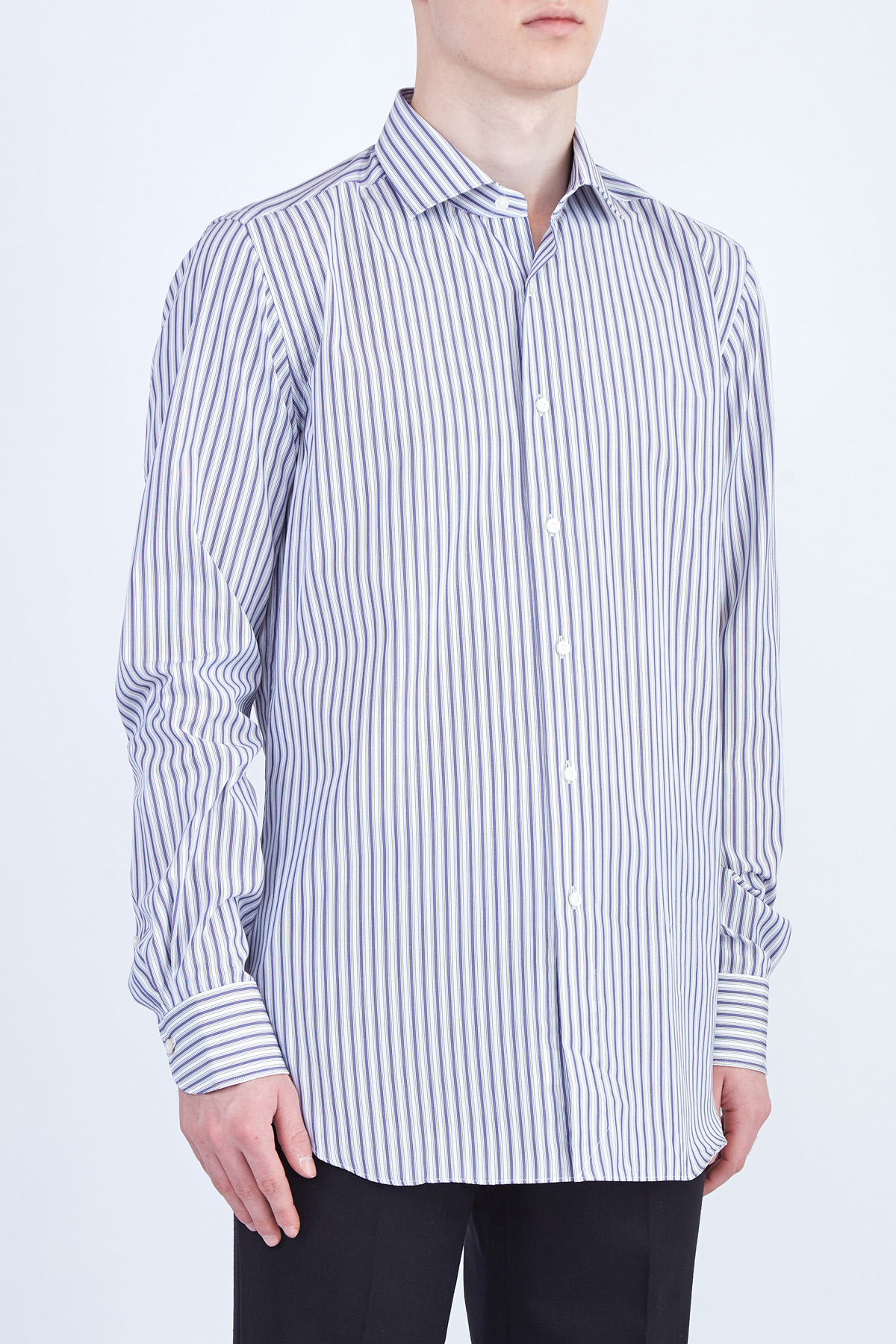 Рубашка в полоску из фирменного экстрамягкого хлопка Supercotone XACUS, цвет синий, размер 50;54;56;52;52 - фото 3